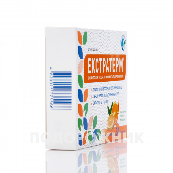 Екстратерм льодяники від кашлю з ісландським мохом та вітаміном С, з ...