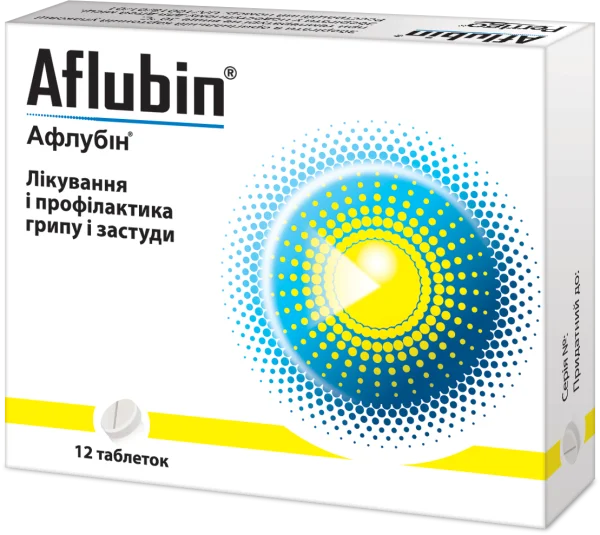 Афлубин таблетки от гриппа и простуды, 12 шт.