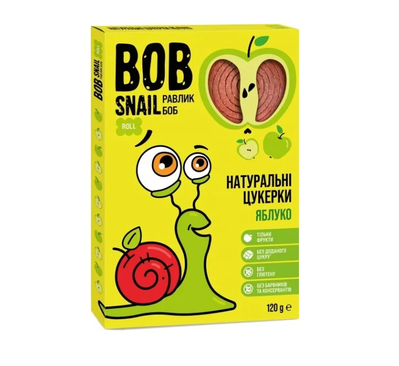 Цукерки Bob Snail (Равлик Боб) яблуко, 120 г