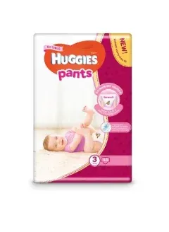 Подгузники-трусики для детей Huggies (Хагис) Pants 3 (Пентс) для девочек от 4 до 9 кг, 44 шт.