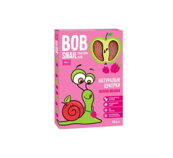 Фруктові цукерки Bob Snail (Равлик Боб) яблуко-малина, 120 г