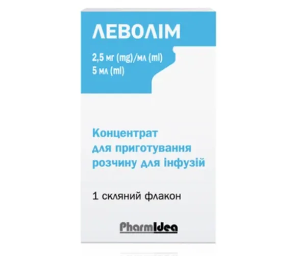 Леволім конц. д/р-ну д/ін. 2,5мг/мл фл. 5мл №1