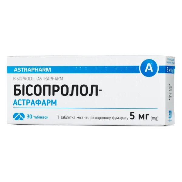 Бисопролол-Астрафарм таблетки по 5 мг, 20 шт.