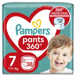 Подгузники-трусики Pampers pants Giant Plus 7 (Памерс пентс Джиант Плюс), 17+ кг, Jumbo Pack, 38 шт.