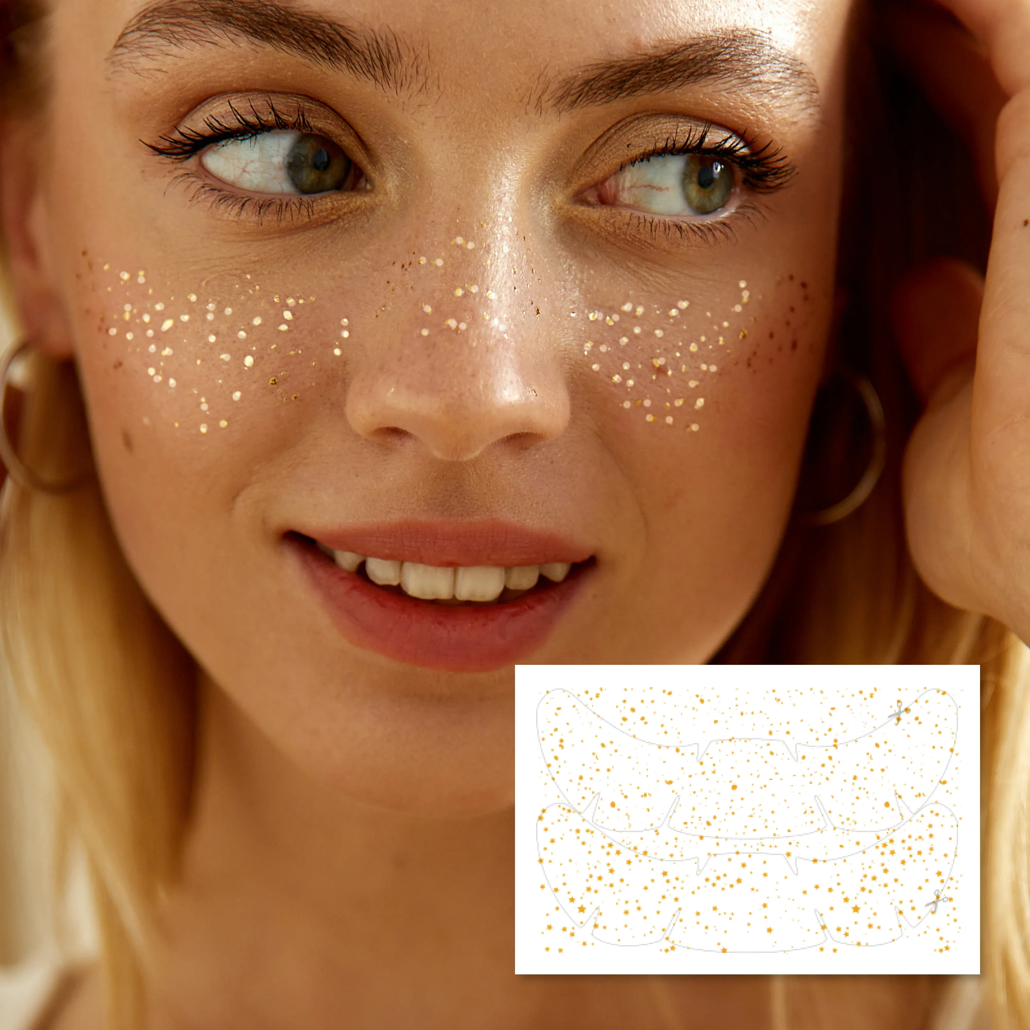 Тимчасове тату Arley Sign (Арлі Сайн) Золоті веснянки одинарні, 1 шт.