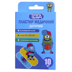 Пластырь детский для ран Тета на полимерной основе, 1,9 см*7,2 см, 10 шт.