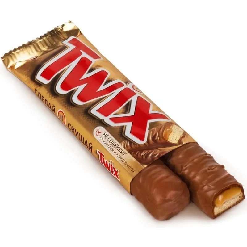 Батончик Твікс (Twix) у молочному шоколаді, 50 г