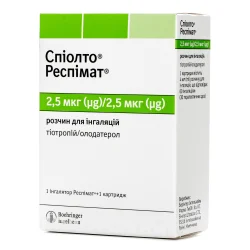 Спіолто Респімат розчин для інгаляцій 2,5 мг/2,5 мг по 4 мл.