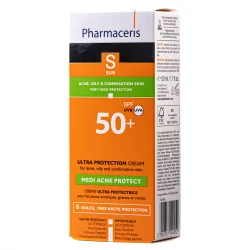 Сонцезахисний крем для обличчя Фармацеріс (Pharmaceris) для шкіри з акне SPF50+, 50 мл