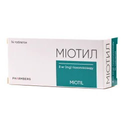 Миотил таблетки по 8 мг, 14 шт.