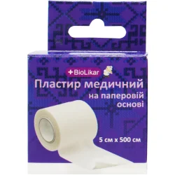 Пластир медичний Biolikar (Біолікар) на паперовій основі розмір 5 см x 500 см, 1 шт.