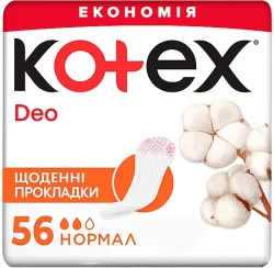 Прокладки щоденні жіночі KOTEX (Котекс) Deo Normal (Део Нормал), 56 шт.