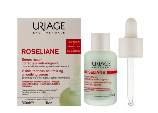 Сироватка для обличчя Uriage (Урьяж) Roseliane розгладжувальна проти почервонінь, 30 мл