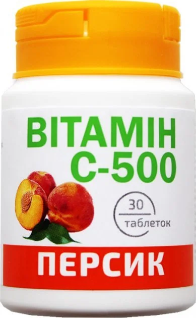 Вітамін С таблетки 500 г персик, 30 шт.