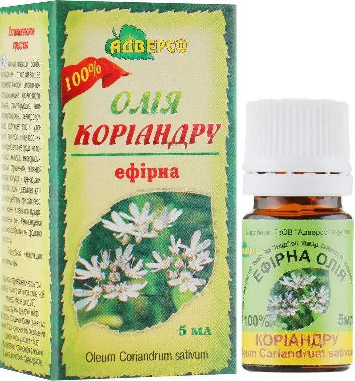 Ефірна олія Адверсо коріандр, 5 мл