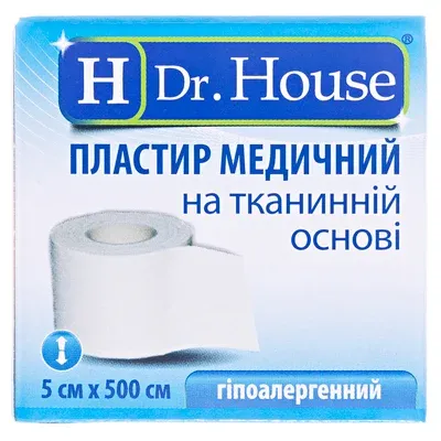 Пластир Доктор Хаус (Dr. House) на тканній основі 5 см х 500 см, 1 шт.