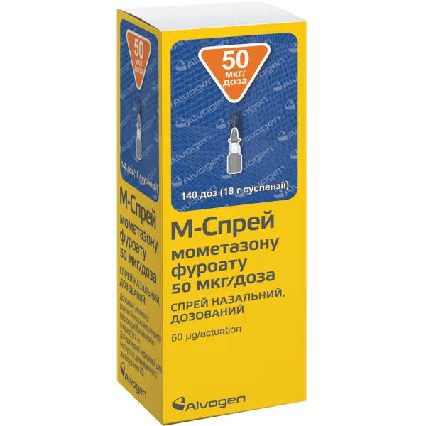 М-спрей назал. 50 мкг/д 140 доз 18 г фл. №1