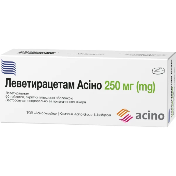 Леветирацетам Асіно таблетки по 250 мг, 60 шт.