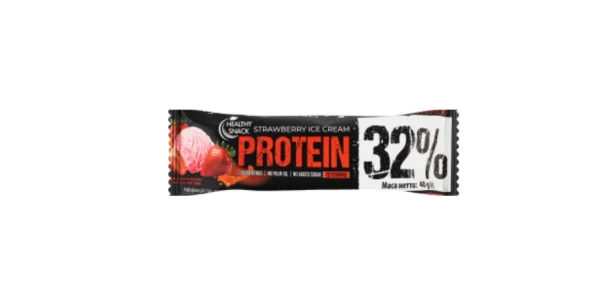 Батончик Healthy Snack (Хелсі Снек) протеїновий зі смаком полуничного морозива у молочній глазурі, 40 г
