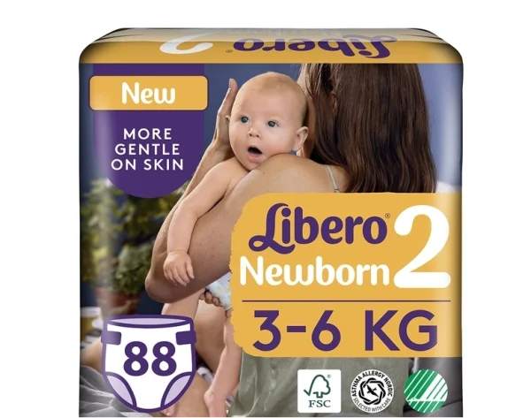 Подгузники Либеро Ньюборн (Libero New Born) размер 2 (3-6 кг), 88 шт.