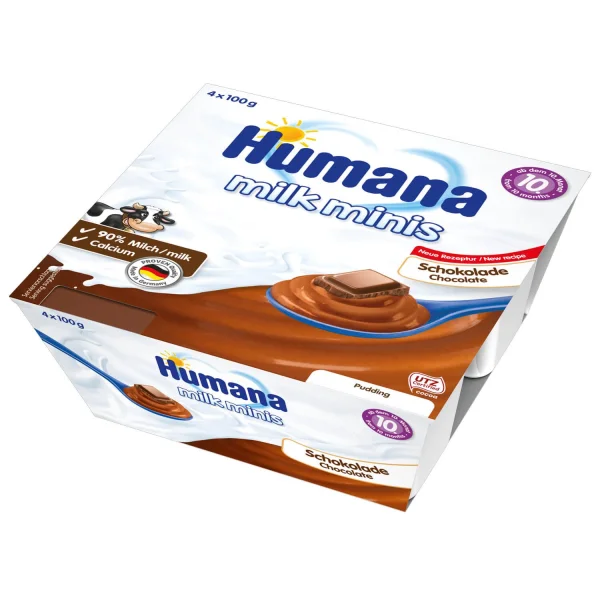 Пудинг Хумана (Humana) шоколадный по 100 г, 4 шт.