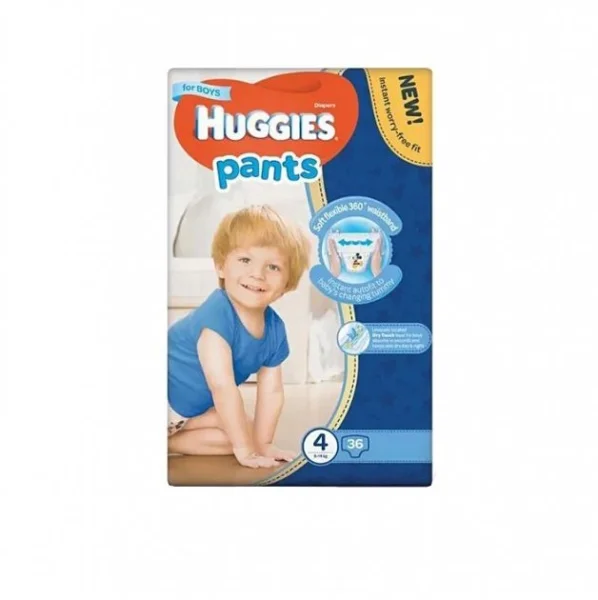 Подгузники-трусики Хаггис Пантс 4 для мальчиков (Huggies Boy Pants) (9-14кг), 36 шт.