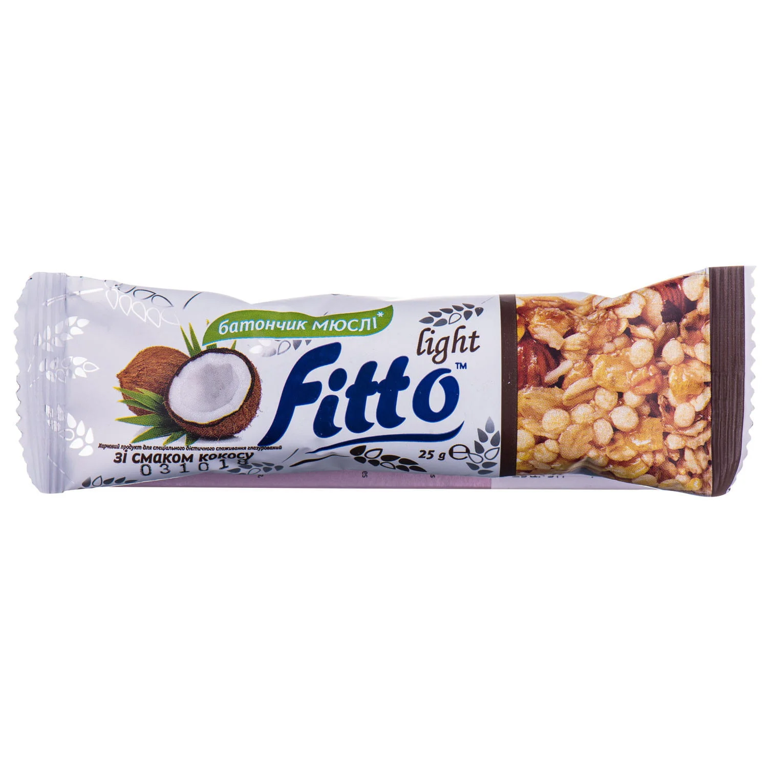 Батончик-мюслі Fitto (Фіто) light з кокосовою стружкою, 25 г