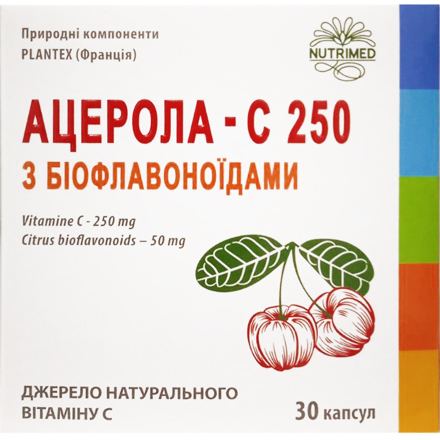 Ацерола-С 250 біофлавоноїдами капсули, 30 шт.: інструкція, ціна ...