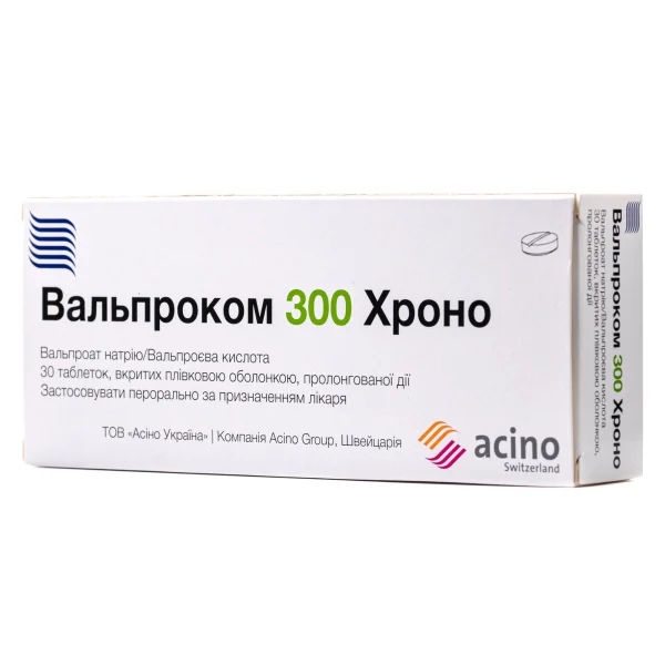 Вальпроком Хроно таблетки при епілепсії по 300 мг, 30 шт.