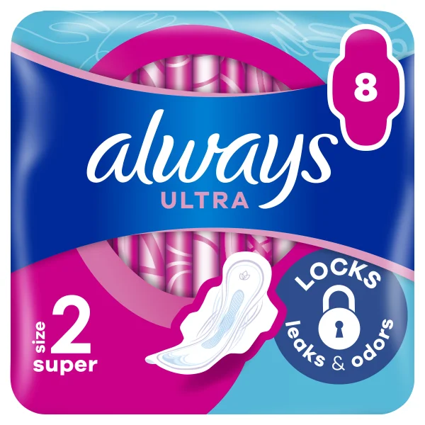 Прокладки гигиенические женские Always Ultra Super Plus (Олвейс Ультра Супер Плюс), размер 3, 8 шт.