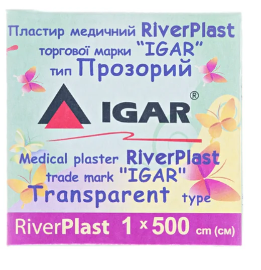 Пластир медичний Ігар РіверПласт (Igar RiverPlast) Прозорий на полімерній основі, 1 см х 500 см, 1 шт.