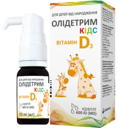 Олідетрим Кідс краплі оральні з вітаміном Д3 по 600 МО, 10 мл
