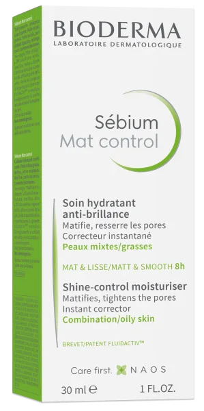 Средство для лица BIODERMA (Биодерма) Себиум Мат Контроль для комбинированной и жирной кожи, 30 мл