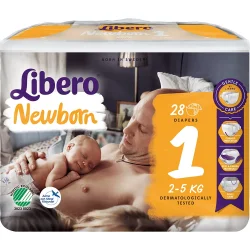 Підгузки Ліберо Н'юборн (Libero Newborn) 1 (2-5 кг), 28 шт.