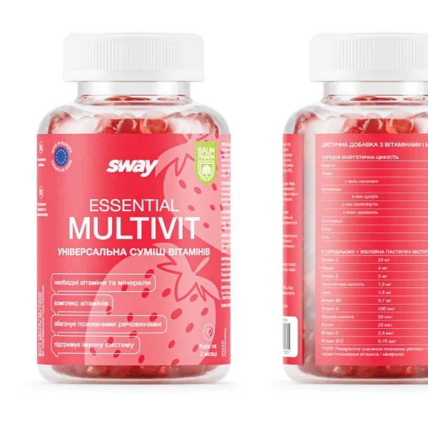 Sway (Свей) Мультивітамін (Essential Multivitamin) пастилки желатинові, 60 шт. - Баум Фарм