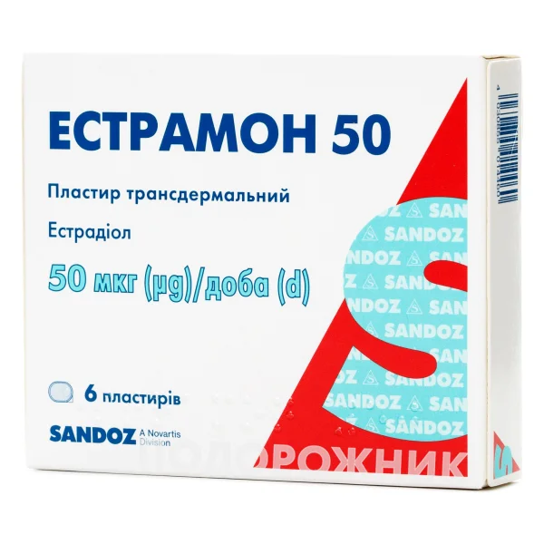 Естрамон 50 пластир 50 мкг/добу, 6 шт.