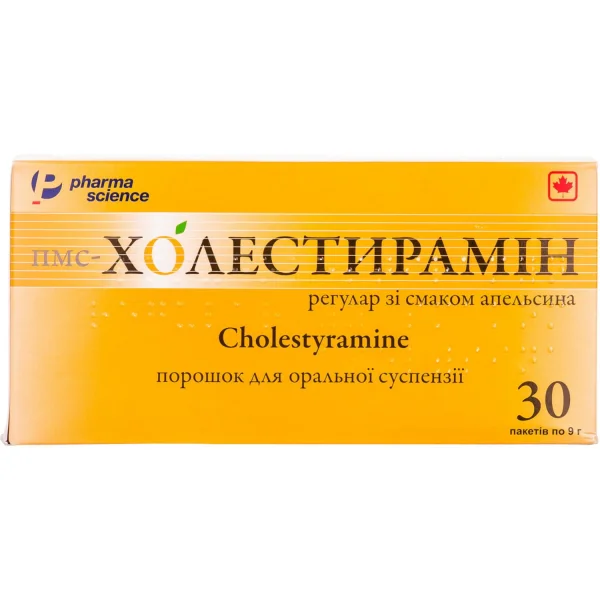 ПМС-Холестирамін регулар порошок для суспензії зі смаком апельсина в пакетах, 30 шт.