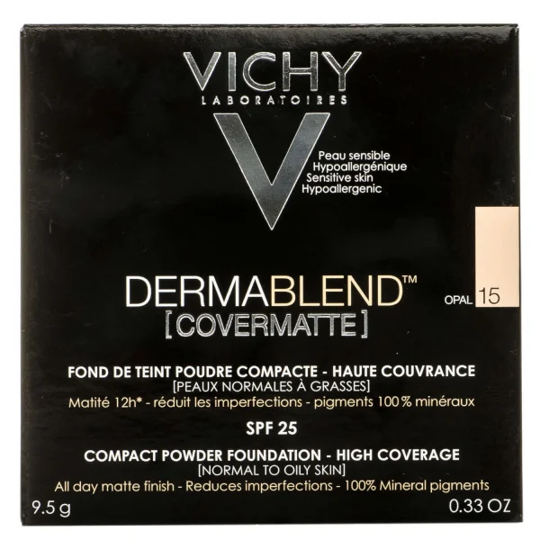 Пудра для лица Vichy (Виши) Dermablend Covermate (Дермабленд Кавермат) корректирующая с матирующим эффектом, оттенок 15, 9,5 г
