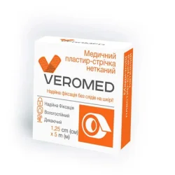 Пластир Веромед (Veromed) на тканинній основі 1,25 см x 500 см, 1 шт.