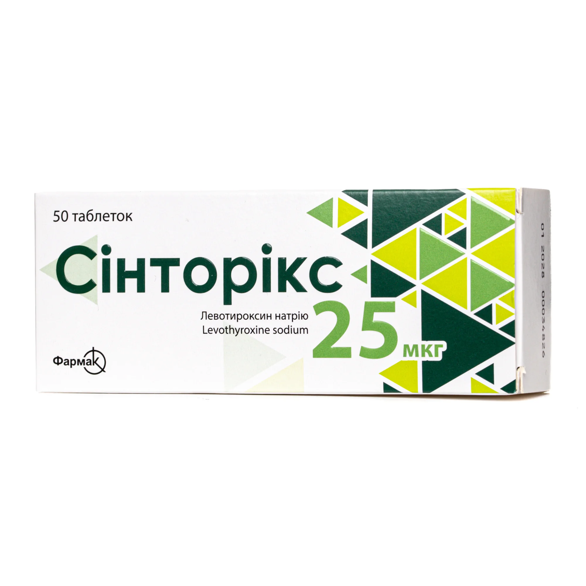 Сінторікс таблетки по 25 мкг, 50 шт.