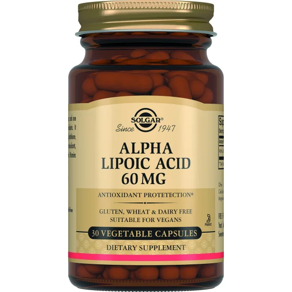 Солгар Альфа-липоевая кислота (Solgar Alpha Lipoic Acid) в капсулах по 60 мг, 30 шт.