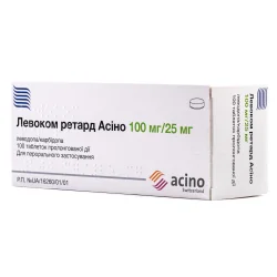 Левоком ретард Асіно таблетки по 100 мг/25 мг, 100 шт.