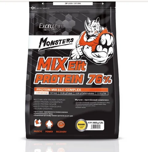 Протеин Power Pro (Пауэр Про) Whey Protein Микс со вкусом банана, 1 кг