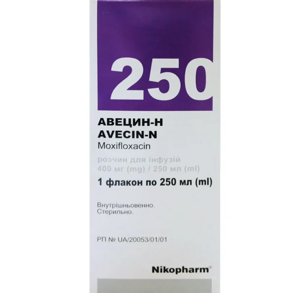 Авецин-Н розчин для інфузій по 400 мг/250 мл, 250 мл