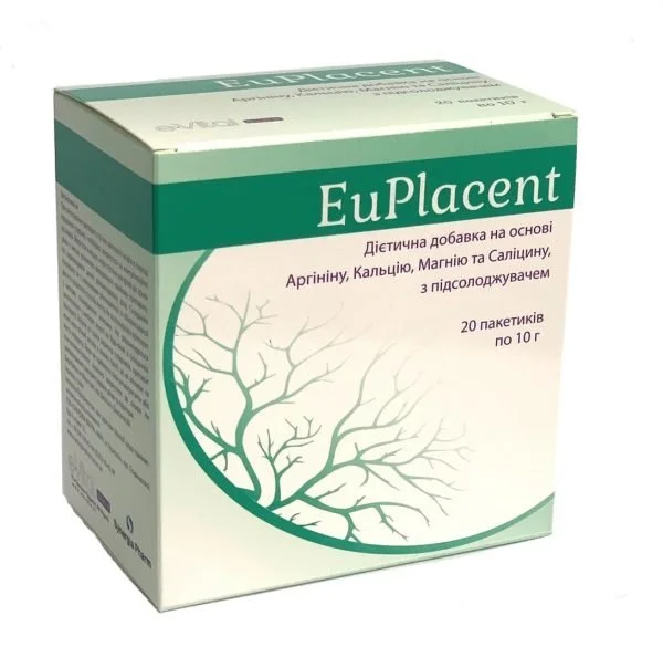 ЕуПлацент (EuPlacent) пищевая добавка, порошок в пакетиках по 10 г, 20 шт.