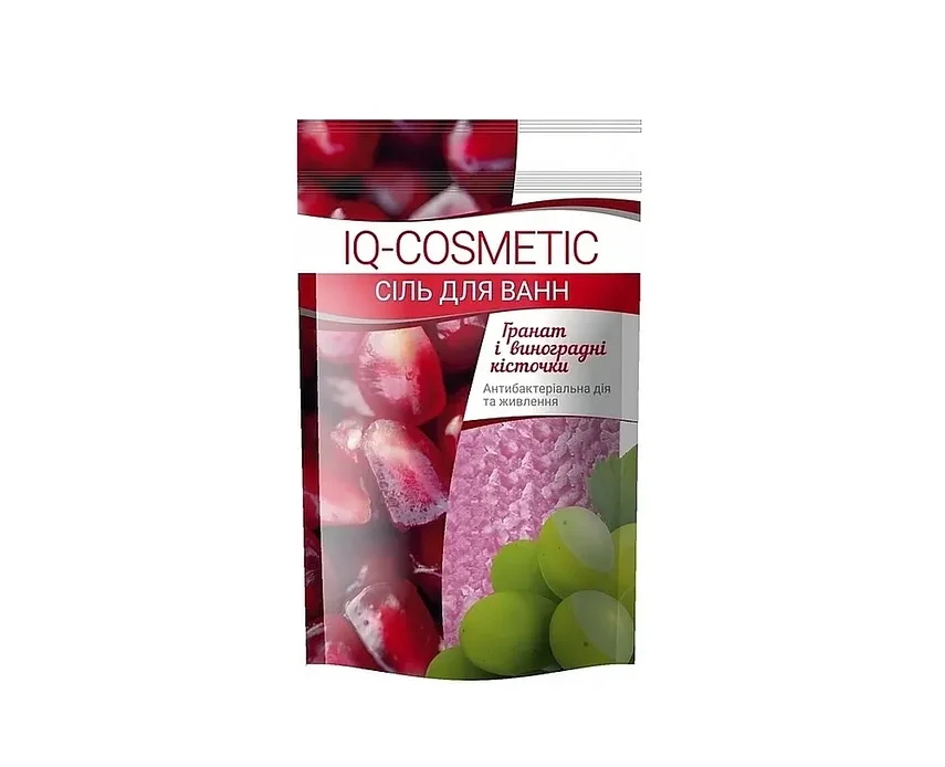 Сіль для ванн IQ-Cosmetic гранат і виноградні кісточки, 500 г