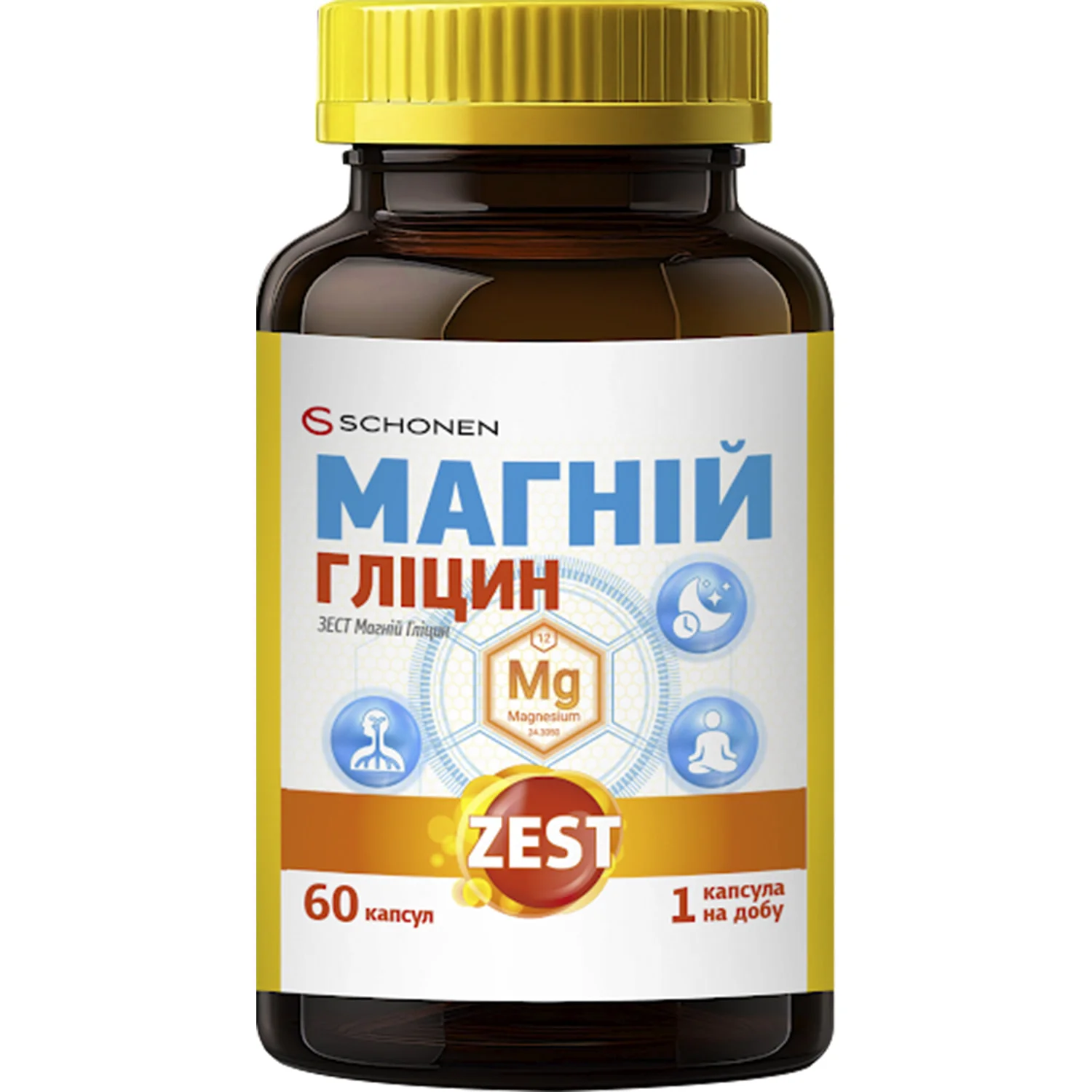 Вітаміни Zest (Зест) Магній гліцин капсули, 60 шт.