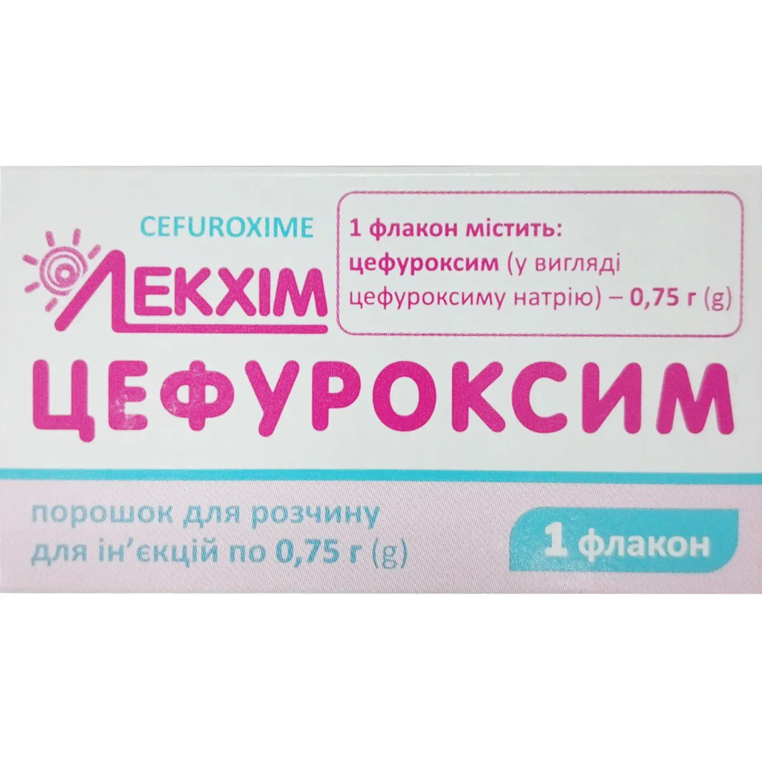 Цефуроксим порошок для розчину для ін’єкцій по 0,75 г, 1 шт.