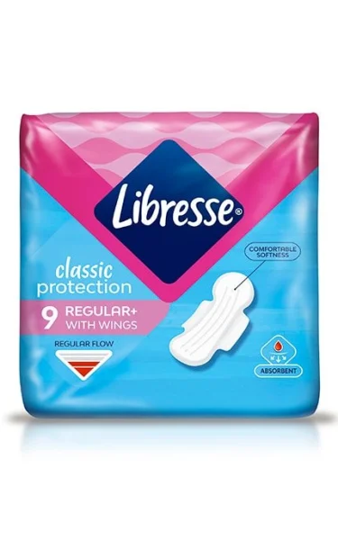 Прокладки Лібресс Класік Протекшин регулар (Libresse Classic Protection Regular), 9 шт.