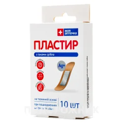Пластир медичний на тканинній основі з іонами срібла, 25 мм*72 мм, 10 шт - Моя Аптечка